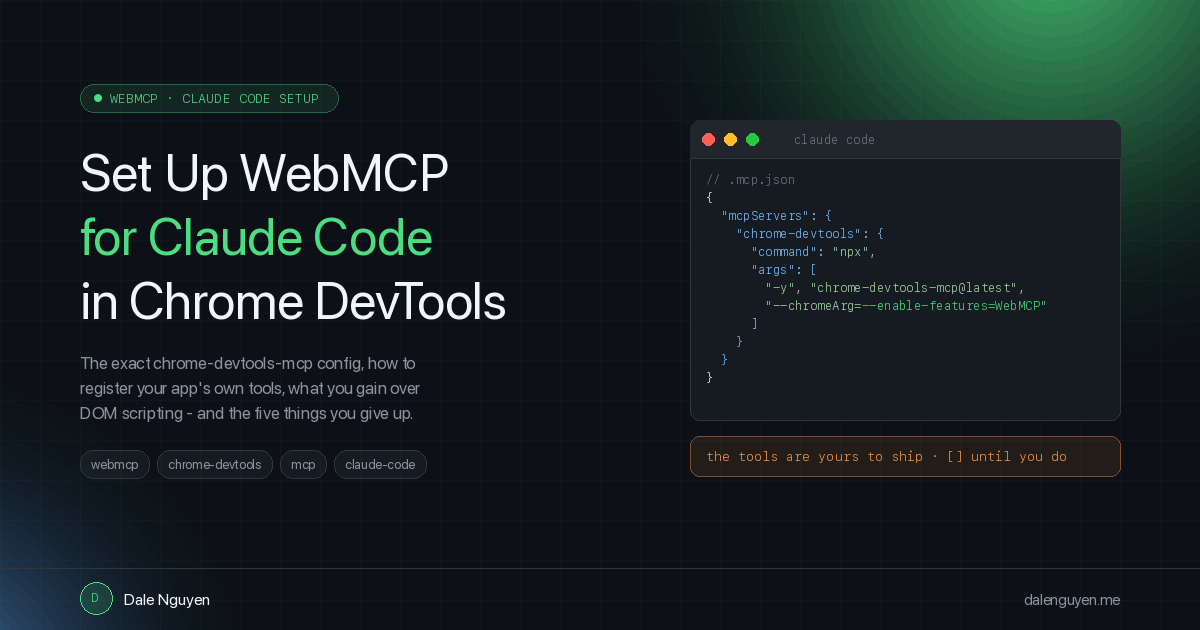 Setting Up WebMCP for Claude Code and Chrome DevTools MCP